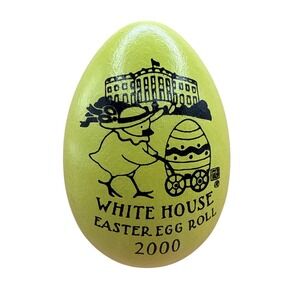 White House Easter Egg Roll Collectible Egg Bill and Hillary Clinton Signed 2000